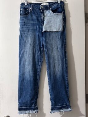 Ella Moss High Waist Straight Patchwork Jeans Size 8 29